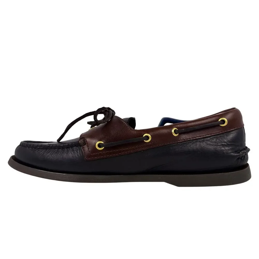 Sperry Boat Shoe Authentic Original 2-Eye Men's 11 W Black Amaretto Leather Moc